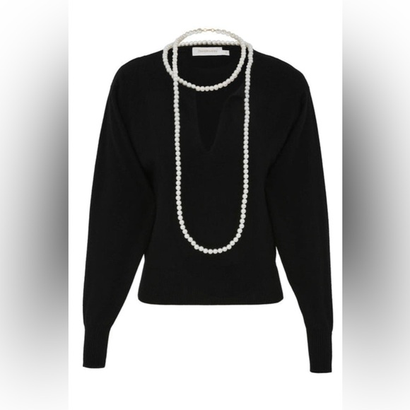 ❤️NWT Zimmerman Wool Crush Pearl Necklace Sweater❤️ - Picture 1 of 4